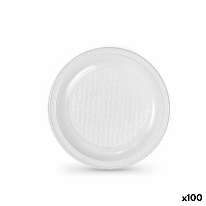 Set de farfurii reutilizabile Algon Alb Plastic 22 x 22 x 1,5 cm (6 Unități)