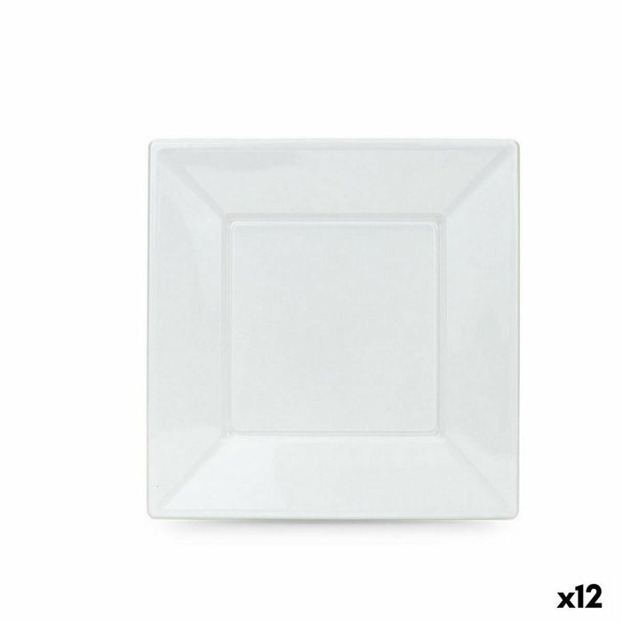 Set de farfurii reutilizabile Algon Alb Plastic 23 x 23 x 2 cm (24 Unități)