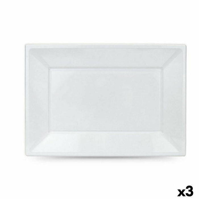 Set de farfurii reutilizabile Algon Alb Plastic Dreptunghiular 33 x 23 cm (36 Unități)