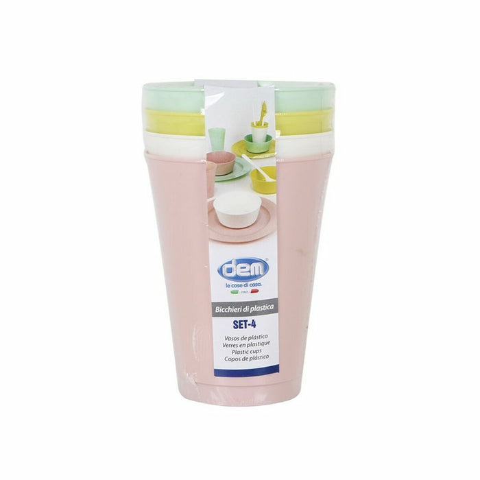 Set de pahare Dem   Multicolor polipropilenă 4 Piese 230 ml (24 Unități)