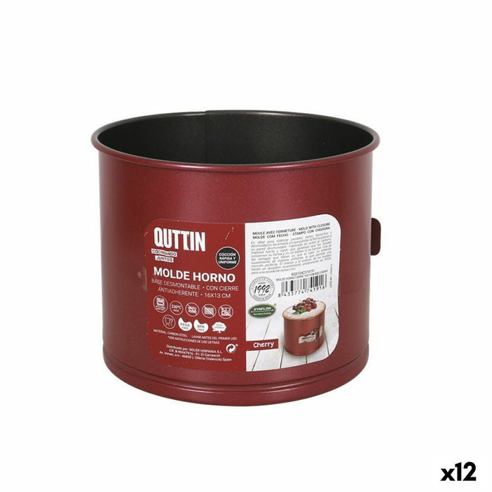 Formă de tort detașabilă Quttin Sufleu 12 Unități 16 x 13 cm 0,5 mm