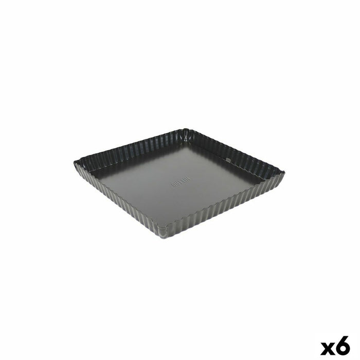 Formă de tort detașabilă Quttin Dreptunghiular 23 x 23 x 3 cm (6 Unități)