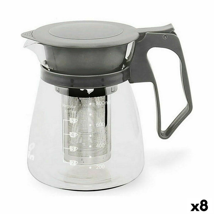 Cană cu filtru pentru infuzii Quttin 1,1 L Geam 18 x 12 x 15,5 cm (8 Unități)