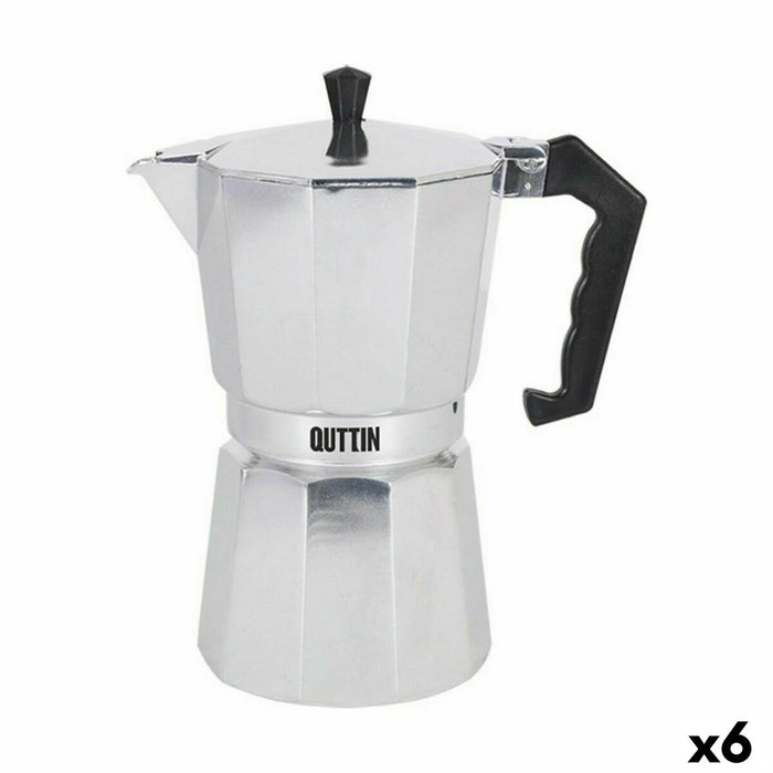 Cafetieră Italiană Quttin 9 Cești Aluminiu (6 Unități)