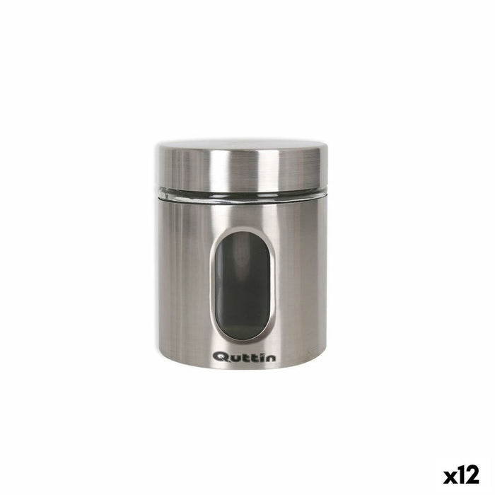Borcan Quttin Transparent Argintiu Sticlă Oțel 700 ml 10 x 10 x 12,5 cm (12 Unități)