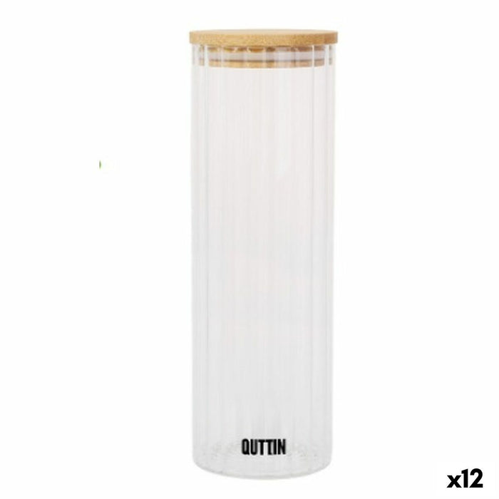 Borcan din Sticlă Transparentă Quttin 9 x 27 cm 1,4 L (12 Unități)