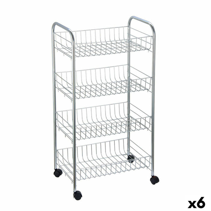 Cărucior pentru legume Confortime Argintiu Metal 41 x 26,5 x 76 cm (6 Unități)