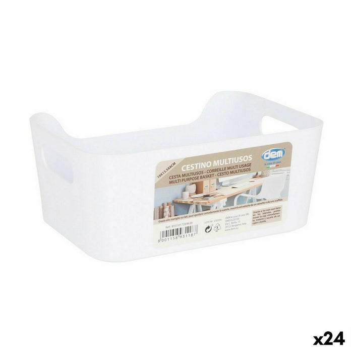 Coș Multifuncțional Dem Alb 19 x 13,5 x 8 cm (24 Unități)