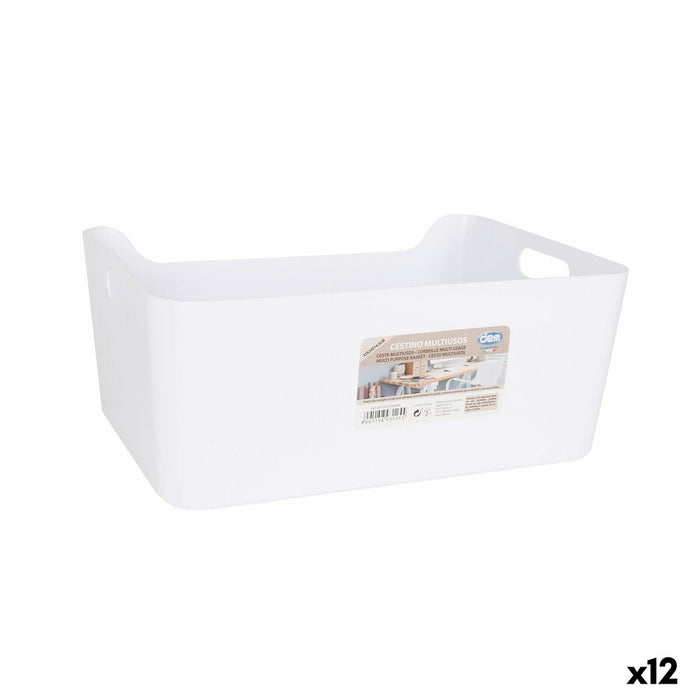 Coș Multifuncțional Dem Alb 33 x 24 x 14,5 cm (12 Unități)