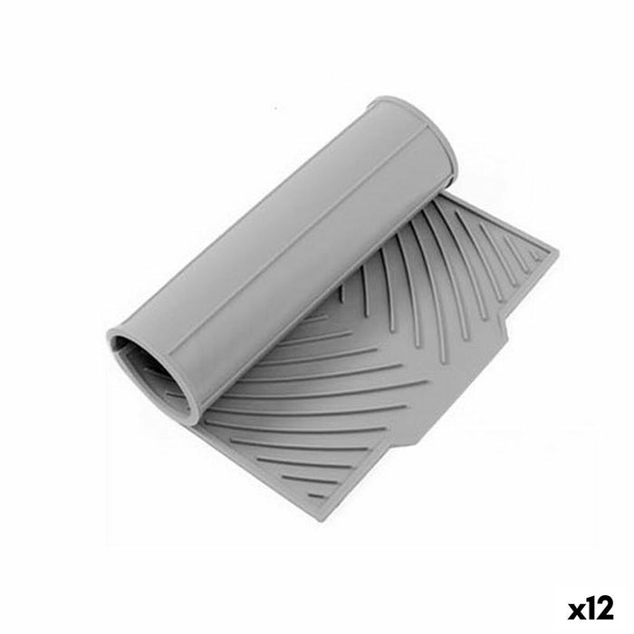 Scurgător din silicon Quttin Gri 37 x 24,5 cm (12 Unități)