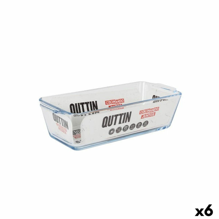 Vas pentru Cuptor Quttin Sticlă Dreptunghiular 825 ml 23,1 x 10 x 6,1 cm (6 Unități)