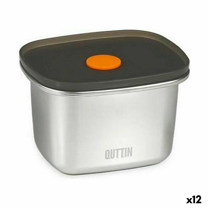 Cutie pentru prânz ermetică Quttin Oțel inoxidabil Dreptunghiular 450 ml 11,6 x 9,4 x 7 cm (12 Unități)