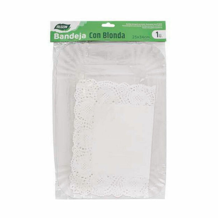 Tavă pentru gustari Algon De unică folosință Alb Dreptunghiular 25,5 x 35 x 2 cm (48 Unități)