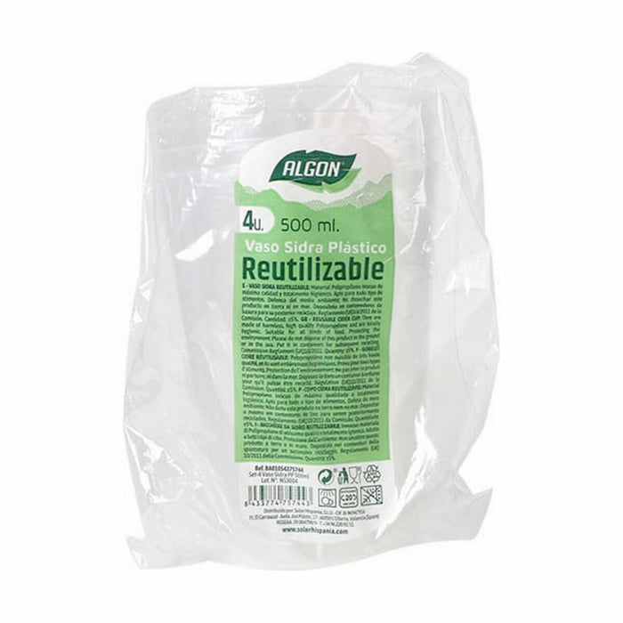 Set de pahare refolosibile Algon Cidru 4 Piese 500 ml (80 Unități)