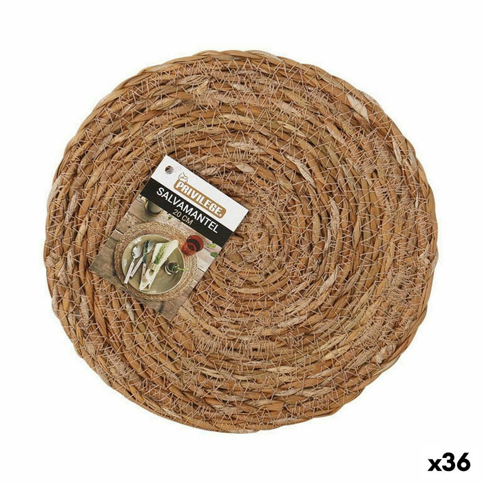 Suport Protecție pentru Masă Privilege Alge marine Maro Ø 20 cm (36 Unități)