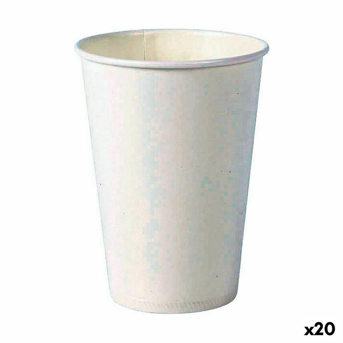 Set de pahare Algon De unică folosință Carton Alb 20 Piese 220 ml (20 Unități)