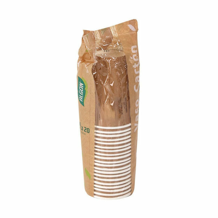 Set de pahare Algon De unică folosință Carton hârtie kraft 20 Piese 220 ml (20 Unități)