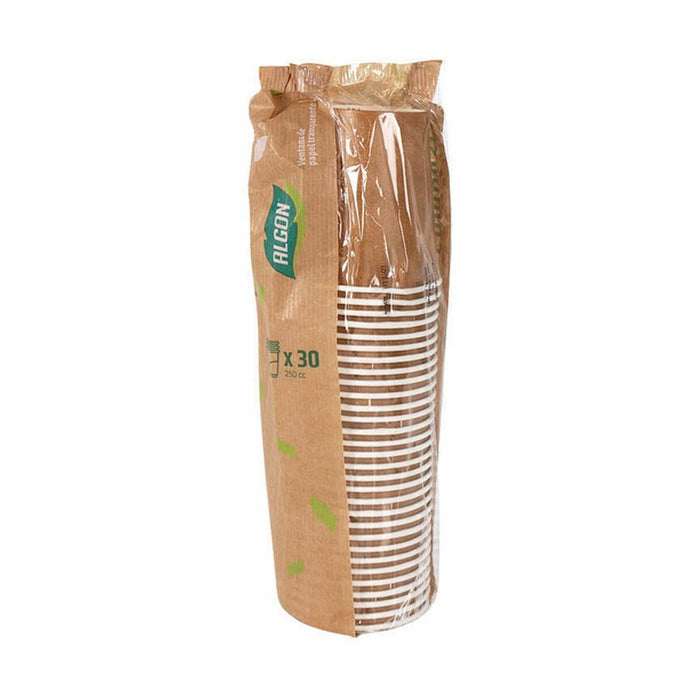 Set de pahare Algon De unică folosință Carton hârtie kraft 30 Piese 250 ml (20 Unități)