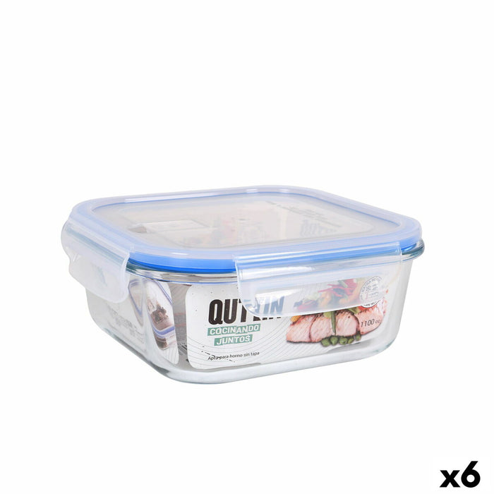 Cutie pentru prânz ermetică Quttin Pătrat 1,1 L (6 Unități)