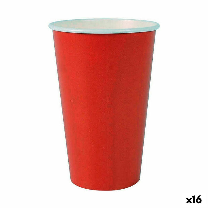 Set de pahare Algon De unică folosință Carton Roșu 7 Piese 450 ml (16 Unități)