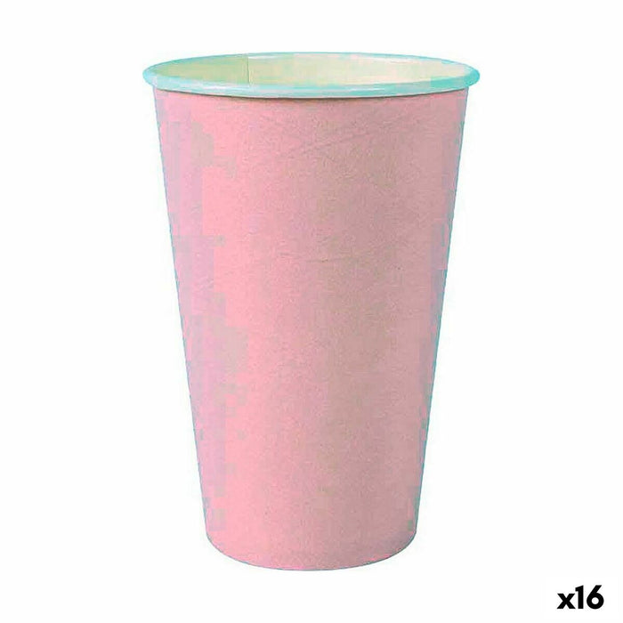 Set de pahare Algon De unică folosință Carton Roz 7 Piese 450 ml (16 Unități)