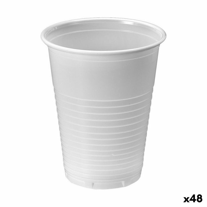 Set de pahare refolosibile Algon Alb 25 Piese 220 ml (48 Unități)