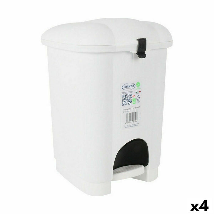 Coș de gunoi cu pedală Tontarelli Carolina 6 L Alb 20 x 22,5 x 29,7 cm (4 Unități)