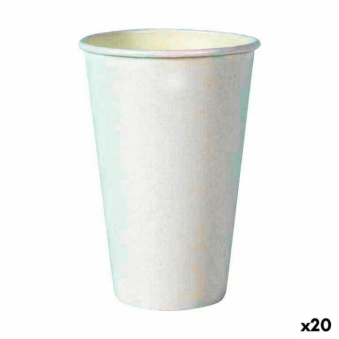 Set de pahare Algon De unică folosință Carton 330 ml Alb 10 Piese (20 Unități)