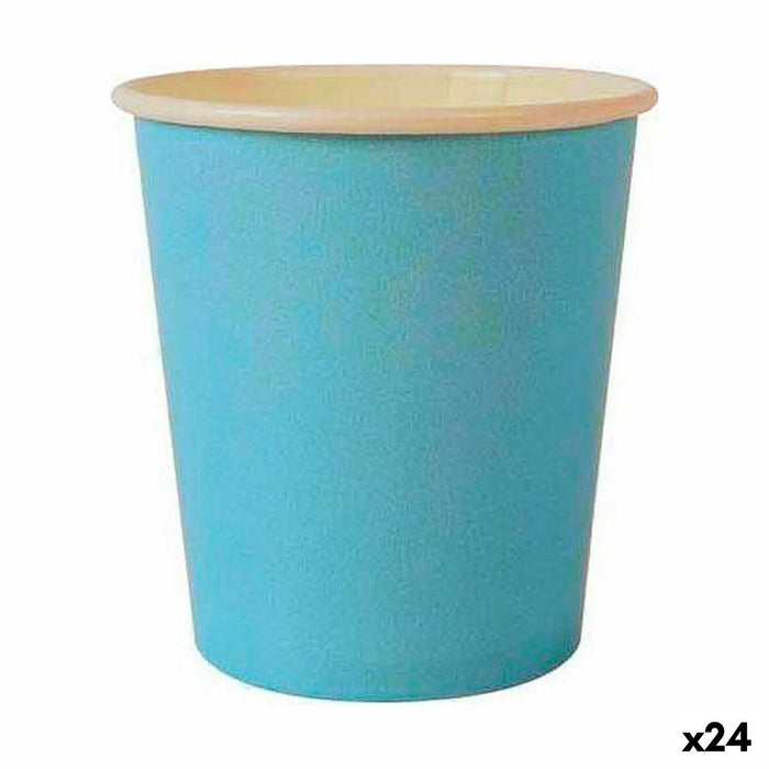 Set de pahare Algon De unică folosință Carton Albastru 20 Piese 120 ml (24 Unități)
