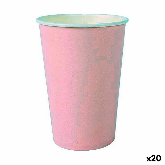 Set de pahare Algon De unică folosință Carton Roz 20 Piese 220 ml (20 Unități)