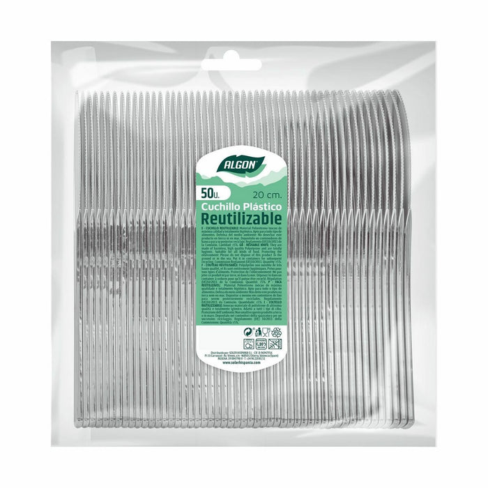 Set de cuțite reutilizabile Algon Argintiu 50 Piese 20 cm (20 Unități)