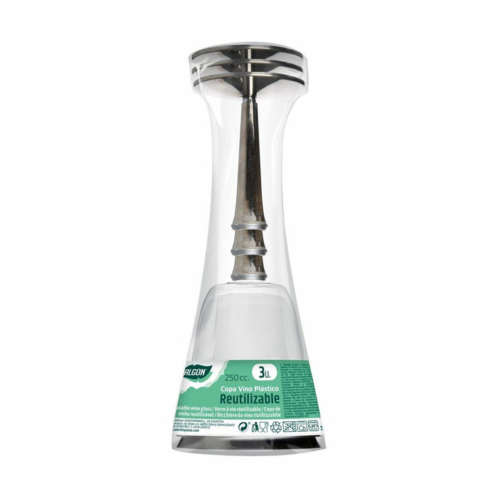 Set de pahare de vin reutilizabile Algon Vin Argintiu 3 Piese 250 ml (36 Unități)