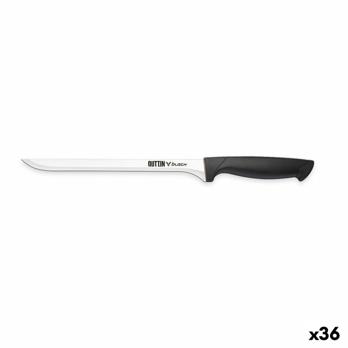 Cuțit pentru jambon Quttin Black Negru Argintiu 22 cm (36 Unități)