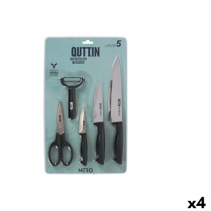 Set de Bucătărie Quttin Nero Negru 5 Piese (4 Unități)