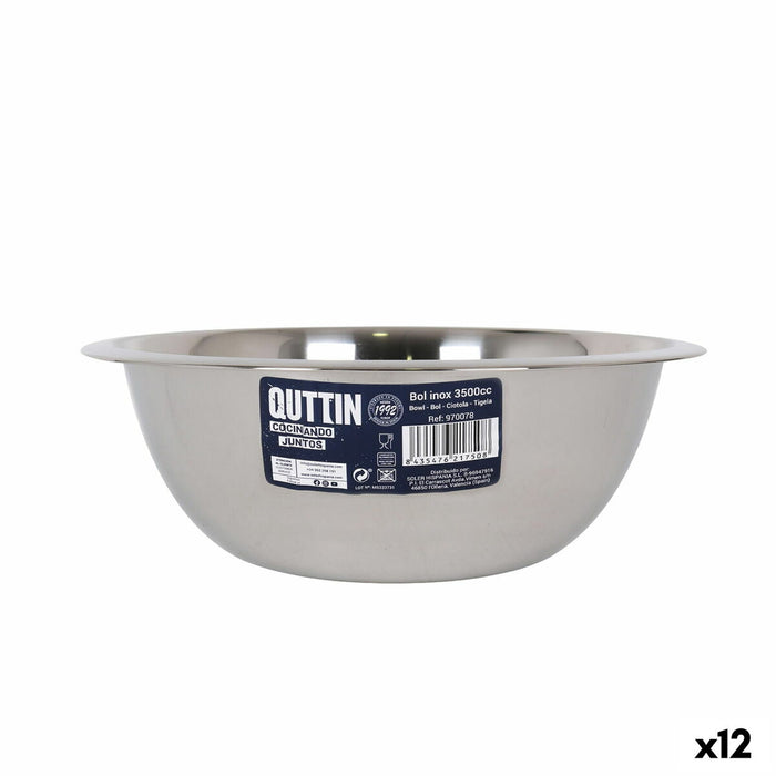 Bol Quttin Mixer Oțel inoxidabil 3,5 L Ø 28,4 x 9,7 cm (12 Unități)