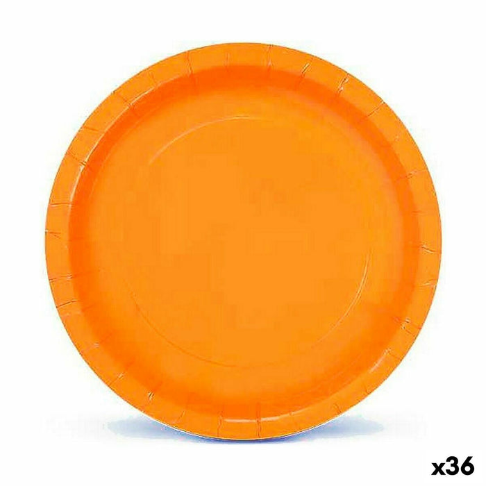 Set de farfurii Algon De unică folosință 20 cm Carton Galben 10 Piese (36 Unități)