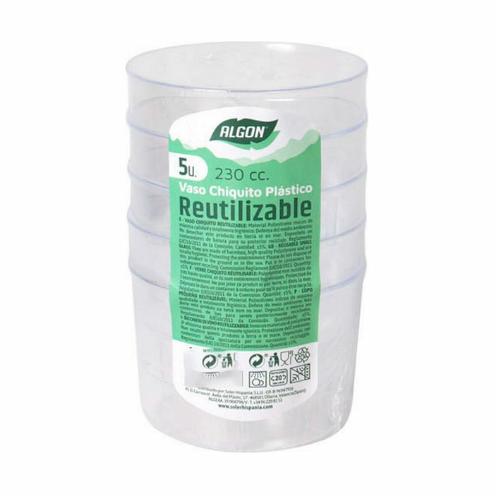 Set de pahare refolosibile Algon 230 ml Plastic 5 Piese (24 Unități)