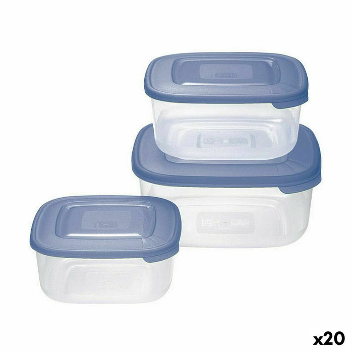 Set de Cutii pentru Prânz Tontarelli Pătrat 3 Piese (20 Unități)