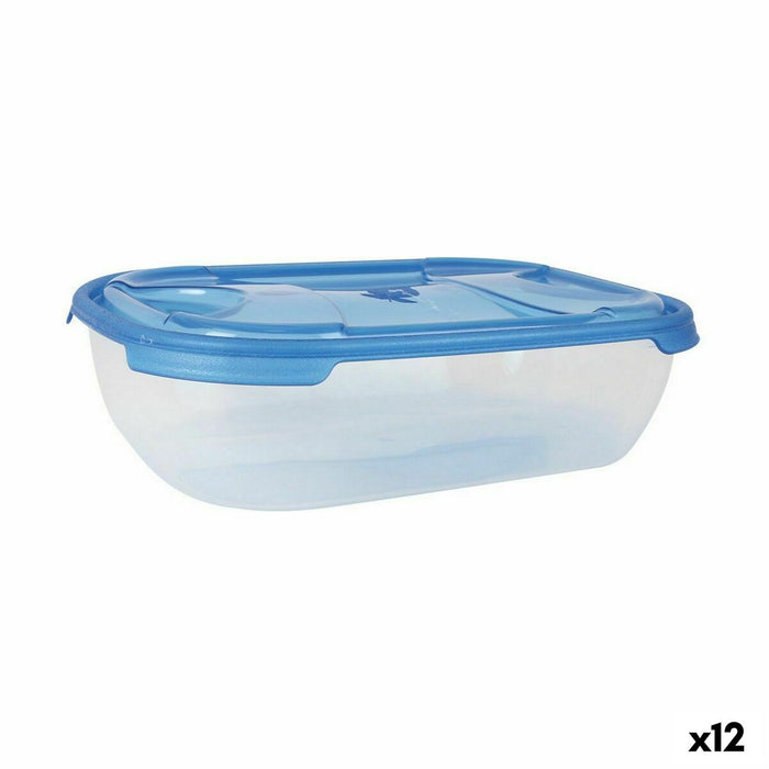 Set de Cutii pentru Prânz Tontarelli Nuvola 1,15 L Albastru Dreptunghiular 3 Piese (12 Unități)