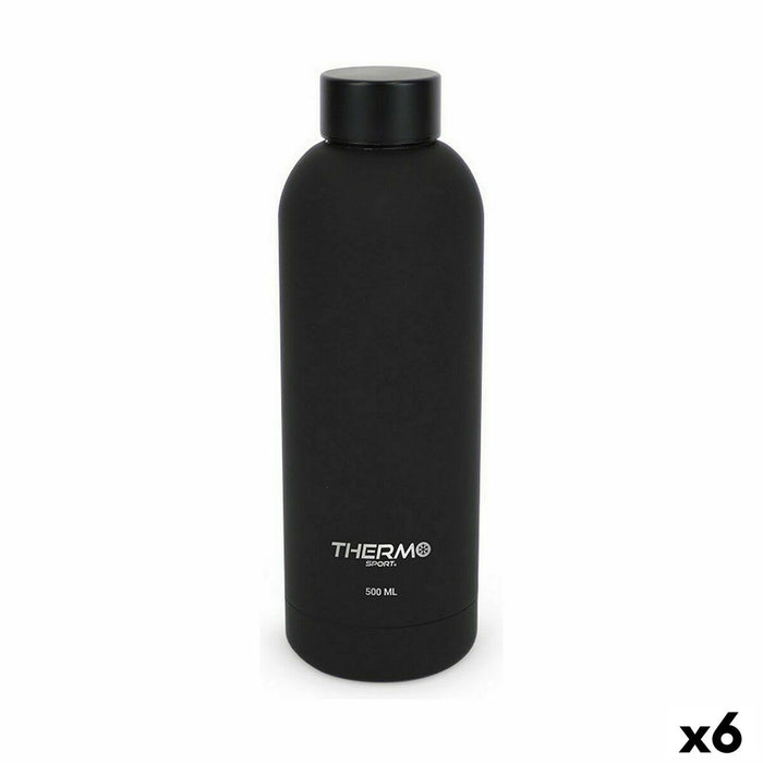 Sticla Termoizolantă ThermoSport Soft Touch Negru 500 ml (6 Unități)