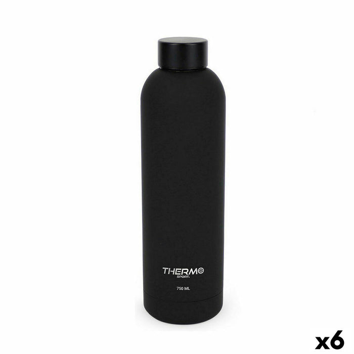 Sticla Termoizolantă ThermoSport Soft Touch Negru 750 ml (6 Unități)
