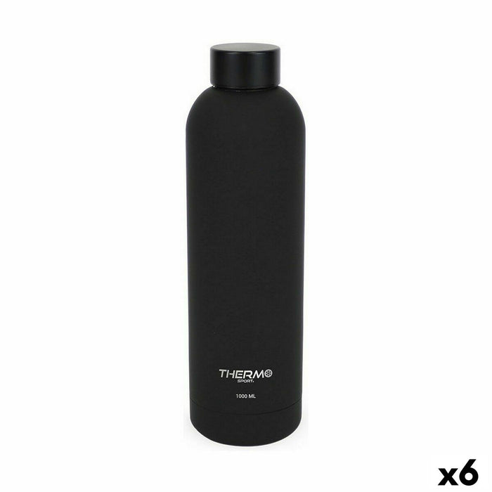 Sticla Termoizolantă ThermoSport Soft Touch Negru 1 L (6 Unități)