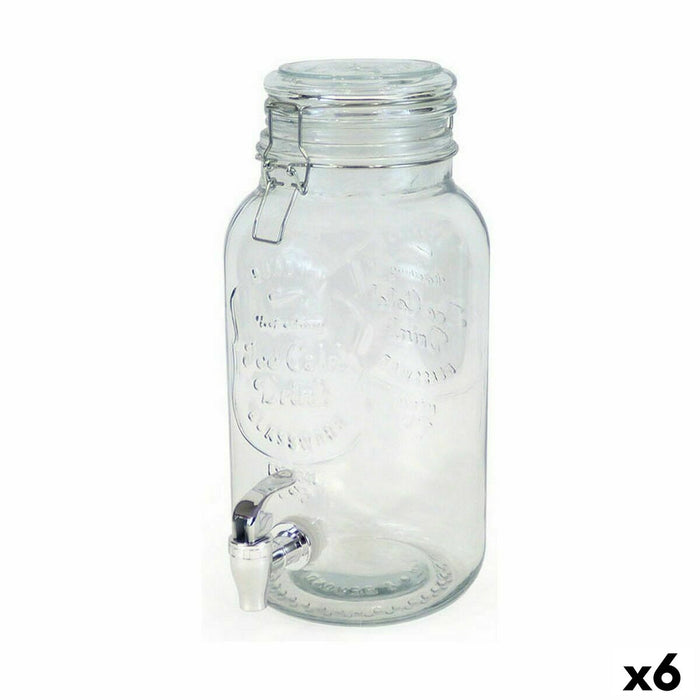 Dozator de băuturi La Mediterránea Robinet Sticlă 4 L (6 Unități)