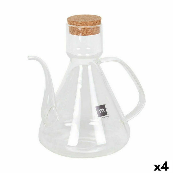 Dispenser pentru Ulei La Mediterránea Bell 1 L Silicon Sticlă borosilicată (4 Unități)