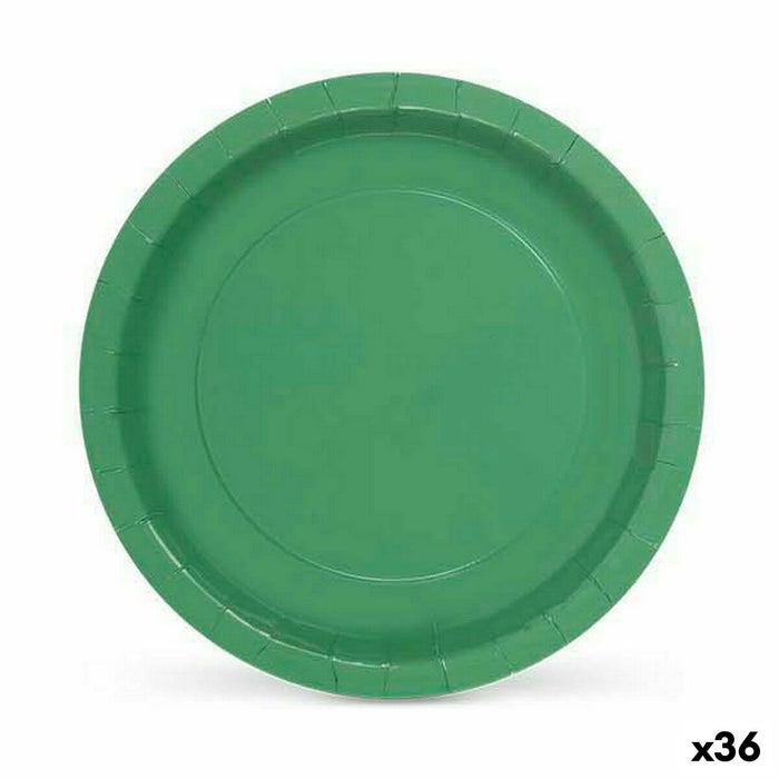 Set de farfurii Algon De unică folosință Carton Verde 10 Piese 20 x 20 x 1,5 cm (36 Unități)