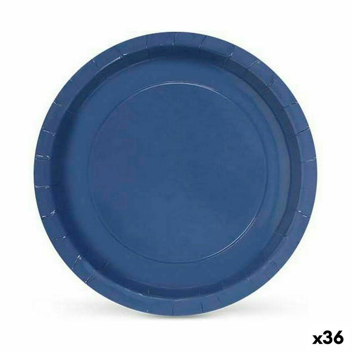 Set de farfurii Algon De unică folosință Carton Albastru 10 Piese 23 x 23 x 1,5 cm (36 Unități)