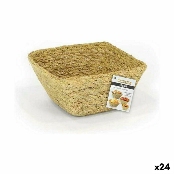 Coș Multifuncțional Privilege Iarbă de mare Pătrat 8 x 8 x 7 cm (24 Unități)