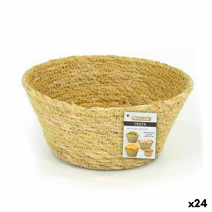 Coș Multifuncțional Privilege Iarbă de mare Rotund 10 x 6 cm (24 Unități)