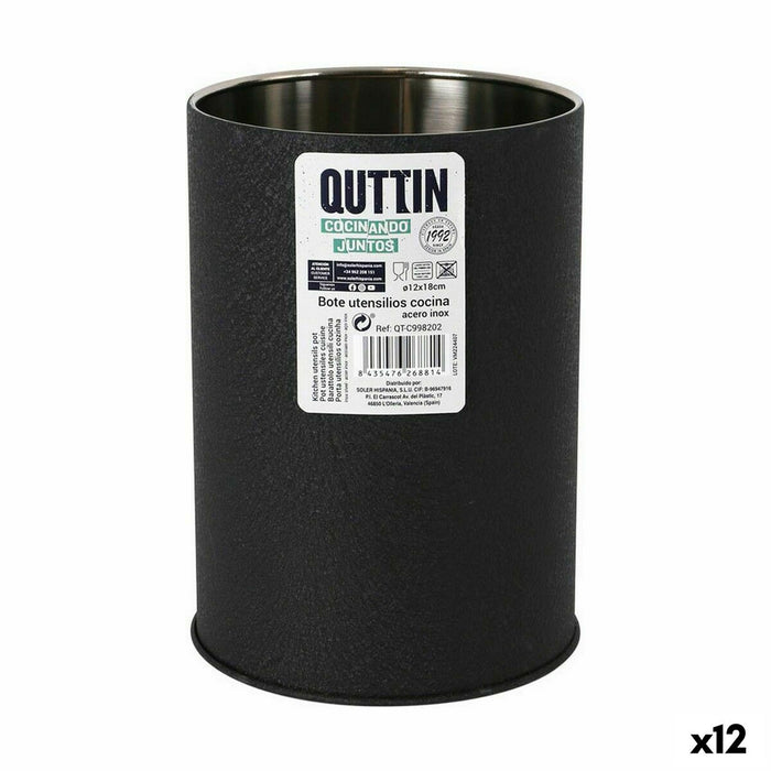 Suport pentru ustensile de bucătărie Quttin Crocodile Oțel inoxidabil Ø 12,6 x 18 cm (12 Unități)