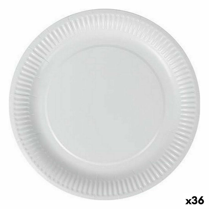 Set de farfurii Algon De unică folosință Carton Alb 25 Piese 18 cm (36 Unități)